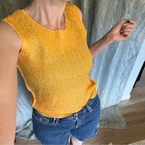 Vintage orange crepe tank top